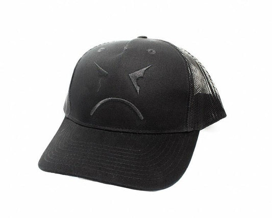 Trucker style hat triplesixdelete logo ALL black